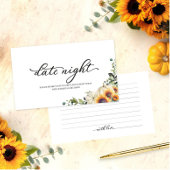 ひまわり秋ブライダルシャワーデイトナイトカード エンクロージャーカード