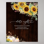ひまわり秋ブライダルシャワーデイトナイトジャールサイン ポスター (正面)