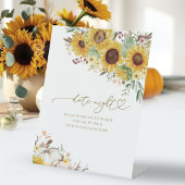 ひまわり秋ブライダルシャワーデイトナイトジャールサイン 台座サイン