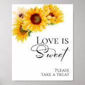 ひまわり秋ブライダルシャワーラブイズスイートサイン ポスター (正面)