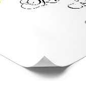 ひまわり秋ブライダルシャワーレシピカードサイン ポスター (角)