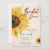 ひまわり秋ブライダルシャワー招待テンプレート 招待状 (正面)