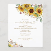 ひまわり秋予算ブライダルシャワー招待状 チラシ (正面)