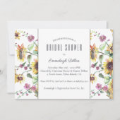 ひまわり秋水彩花模様ブライダルシャワー 招待状 (正面)