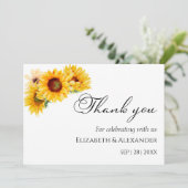 ひまわり秋秋の結婚式サンキューカード 招待状 (スタンド正面)