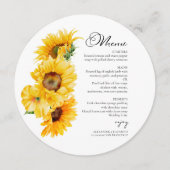 ひまわり秋秋の結婚式メニューカード メニュー (正面)
