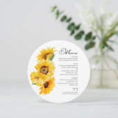 ひまわり秋秋の結婚式メニューカード メニュー (スタンド正面)