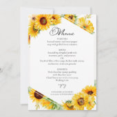 ひまわり秋秋の結婚式メニューカード 招待状 (正面)