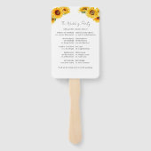 ひまわり秋結婚の式プログラムのサイン ハンドファン (裏面)