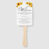 ひまわり秋結婚の式プログラムのサイン ハンドファン (正面)