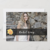 ひまわり移動遠くにパーティー写真 招待状 (裏面)