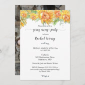 ひまわり移動遠くにパーティー写真 招待状 (正面/裏面)