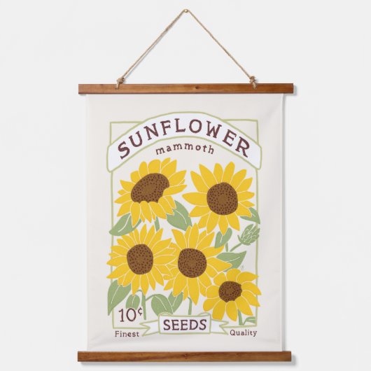 ひまわり種子パケッぶら下がったトのタペストリー 吊り下げ型タペストリー (正面)