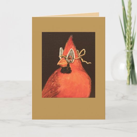 ひまわり種子マスクカード付（鳥）ショウジョウコウカンチョウ カード (正面)