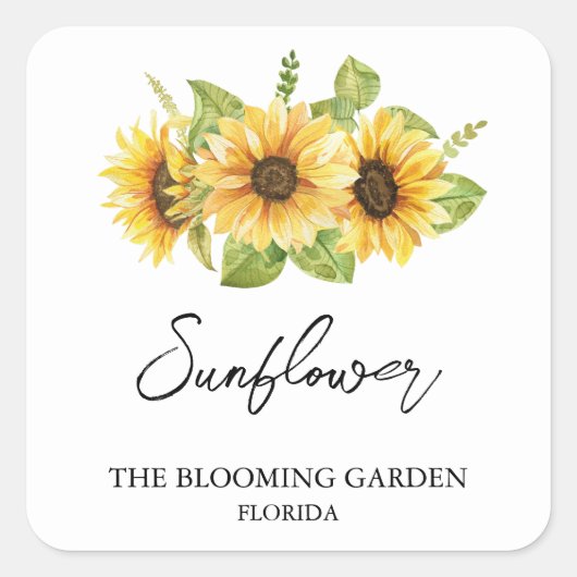 ひまわり種子ラベル スクエアシール (正面)
