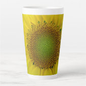 ひまわり種子、スパイラル、黄金比 カフェラテマグ (正面)