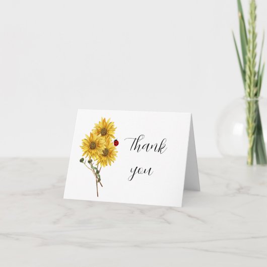 ひまわり空白のの中ありがとう カード (正面)