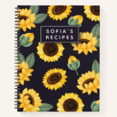 ひまわり空白の自身の料理本のレシピに入書る。 ノートブック (正面)