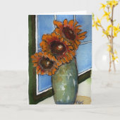 ひまわり窓のグリーティングカード カード (黄色い花)