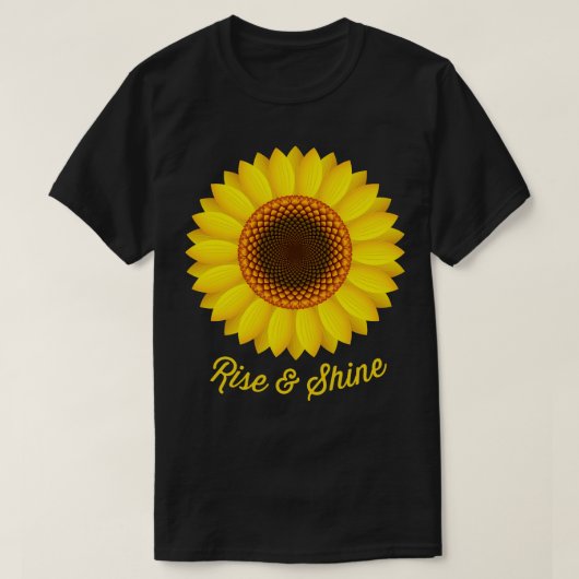 ひまわり立ち上がり輝く Tシャツ (デザイン正面)