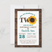 ひまわり第2誕生日 招待状 (正面)