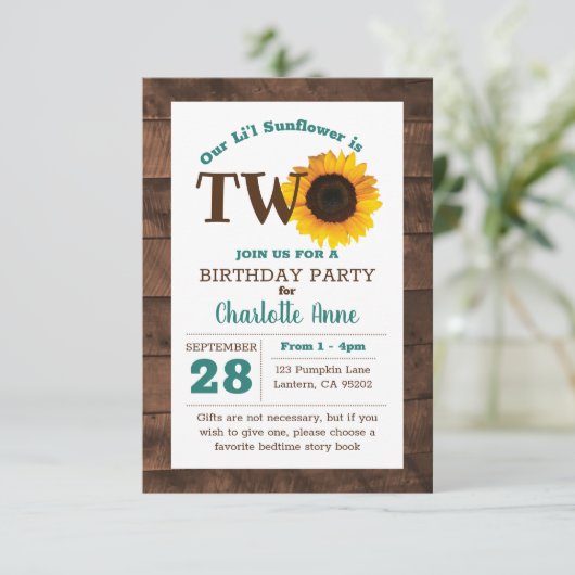 ひまわり第2誕生日 招待状 (スタンド正面)