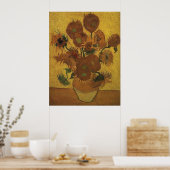 ひまわり第4版（オレンジ色の背景） ポスター (キッチン)