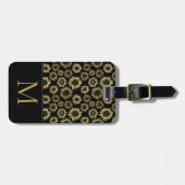 ひまわり箔イニシャルモノグラム旅行荷物タグ ラゲッジタグ (正面横)