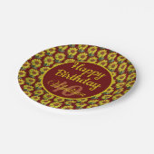 ひまわり紙プレート – オプションのパーソナライズ ペーパープレート (アングル)