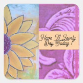 ひまわり素敵な日 スクエアシール (正面)