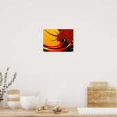 ひまわり素晴らしフラクタルアート ポスター (キッチン)