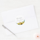 ひまわり素朴ありがとう結婚式の引き出物シール ラウンドシール (封筒)