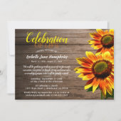 ひまわり素朴お祝い・オブ・ライフ |葬儀 招待状 (正面)