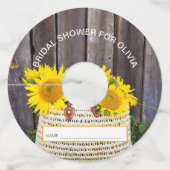 ひまわり素朴かごブライダルシャワー ワイングラスタグ (正面)