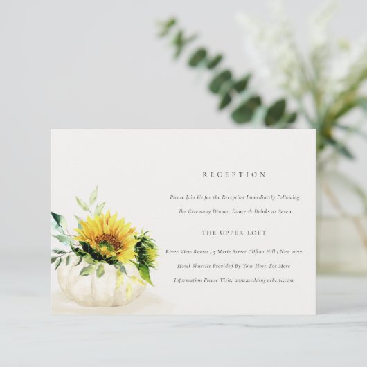 ひまわり素朴かぼちゃのフローラウェディングレセプション エンクロージャーカード (スタンド正面)