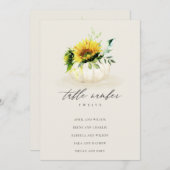 ひまわり素朴かぼちゃ座席表カード サンキューカード (正面/裏面)