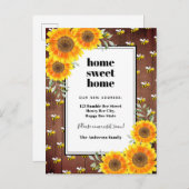 ひまわり素朴でぶつかったミツバチが新しい家を移動 案内ポストカード (正面/裏面)