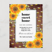 ひまわり素朴でぶつかったミツバチが新しい家を移動 案内ポストカード (正面)