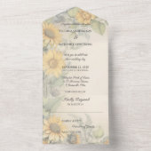 ひまわり素朴とつる植物 オールインワン招待状 (内側)