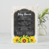ひまわり素朴とウッドカントリーファームベイビーシャワー 招待状 (スタンド正面)