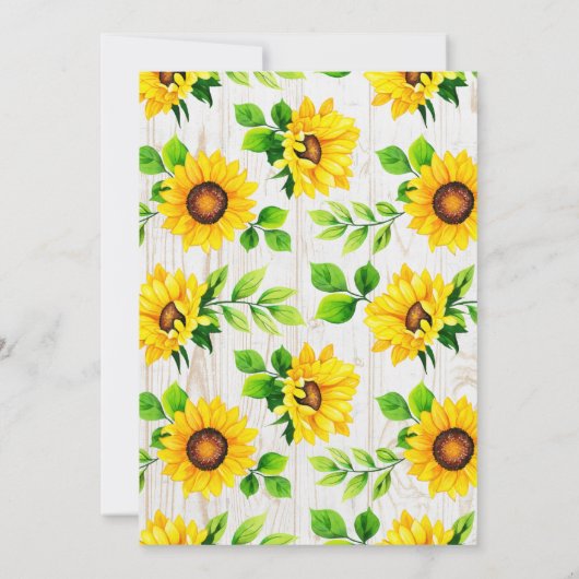 ひまわり素朴とウッドカントリーファームベイビーシャワー 招待状 (裏面)