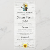 ひまわり素朴とウッドファームのディナ結婚ーメニュー メニュー (正面)