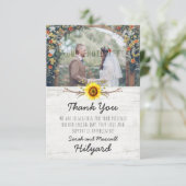 ひまわり素朴とウッドファーム結婚の感謝 サンキューカード (スタンド正面)