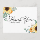 ひまわり素朴とカボチャ秋ありがとう ポストカード (正面)