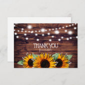 ひまわり素朴とキラキラありがとう サンキューカード (正面/裏面)