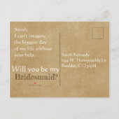 ひまわり素朴とギンガムの花嫁の招待 インビテーションポストカード (裏面)