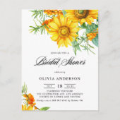 ひまわり素朴とシーバックトーンブライダルシャワー インビテーションポストカード (正面)