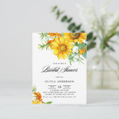 ひまわり素朴とシーバックトーンブライダルシャワー インビテーションポストカード (スタンド正面)