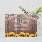 ひまわり素朴とストリングライトベビーシャワー 招待状 (スタンド正面)
