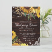 ひまわり素朴とストリングライト感謝祭 招待状 (スタンド正面)